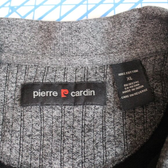 Pierre Cardin Gray Cotton Long Sleeve Pullover 2 Button Jersey, XL - Picture 4 of 8